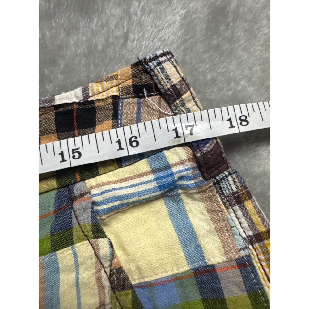 Larry Levine Patchwork Madras Shorts Mens 34 Multi Color Excellent Plaid Cotton - Picture 5 of 6